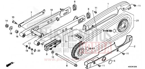 BRAS OSCILLANT/CARTER DE CHAINE C125AK de 2019